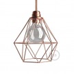 Naked light bulb cage metal lampshade Diamond for E27 fitting