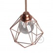 Naked light bulb cage metal lampshade Diamond for E27 fitting