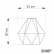 Naked light bulb cage metal lampshade Diamond for E27 fitting