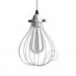 Naked light bulb cage metal lampshade Drop with adjustable collar closure