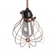 Naked light bulb cage metal lampshade Drop with adjustable collar closure