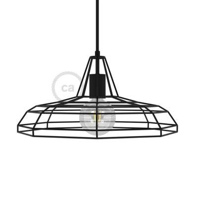 Sonar XL naked cage metal Lampshade with E27 lamp holder - Black