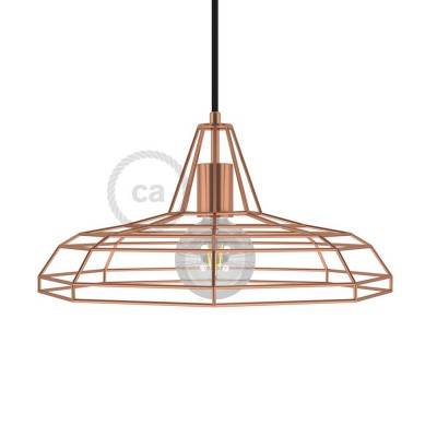 Sonar XL naked cage metal Lampshade with E27 lamp holder - Copper