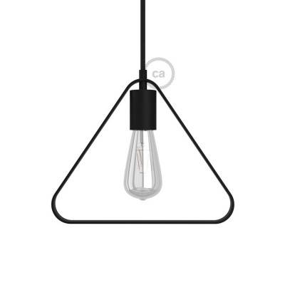 Metal Duedì Apex lampshade with metal lamp holder cover and E27 lamp holder - Black