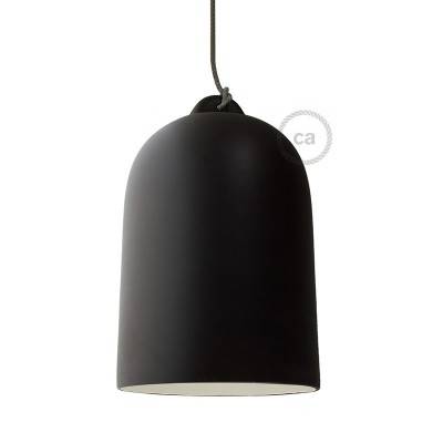 Bell XL ceramic lampshade for suspension - Made in Italy - Blackboard - White