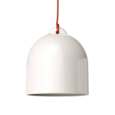 Bell M ceramic lampshade for suspension - Made in Italy - Glossy white