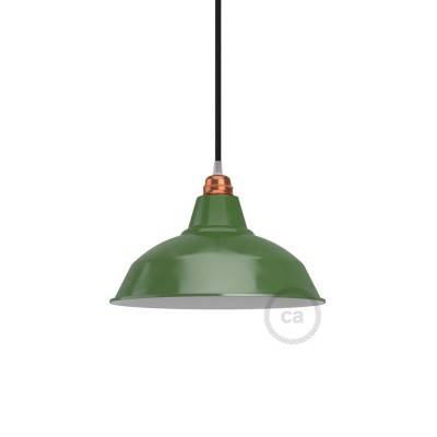 Bistrot lampshade in polished metal for E27 fitting, 30 cm diameter - Green