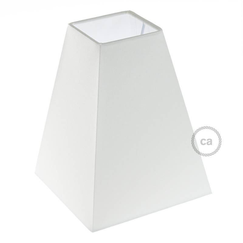 Squared pyramid fabric lampshade for E27 fitting, 16x16 cm h20 cm - 100% Made in Italy