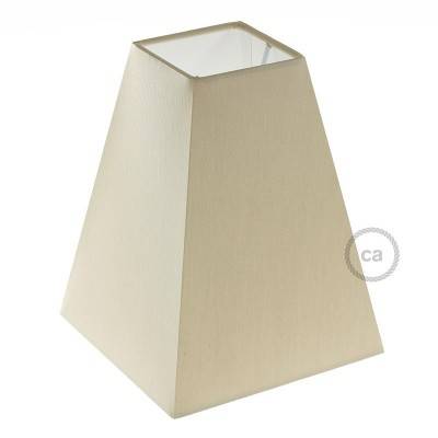 Squared pyramid fabric lampshade for E27 fitting, 16x16 cm h20 cm - 100% Made in Italy - Dove-Gray