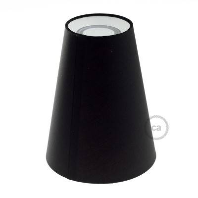 Truncated Cone fabric lampshade for E27 fitting, 16cm diameter h20cm - 100% Made in Italy - Black