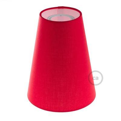 Truncated Cone fabric lampshade for E27 fitting, 16cm diameter h20cm - 100% Made in Italy - Red