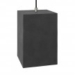 Cube cement lampshade for suspension, with cable clamp and E27 lamp holder