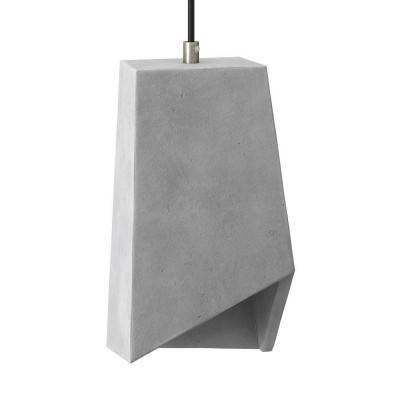 Prisma cement lampshade for suspension, with cable clamp and E27 lamp holder - Light cement