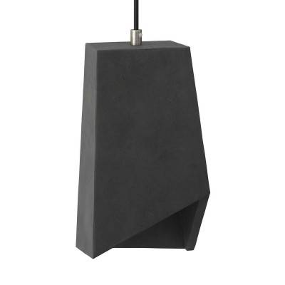 Prisma cement lampshade for suspension, with cable clamp and E27 lamp holder - Dark cement