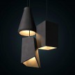 Prisma cement lampshade for suspension, with cable clamp and E27 lamp holder