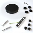 Mini cylindrical metal 4-side hole ceiling rose kit (junction box)