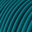 Round Electric Cable covered by Cotton solid color fabric RC21 Cerulean