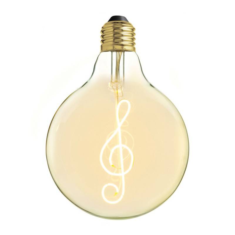 LED Vintage Light Bulb - Globe G125 - Key Violin Filament 4W 130Lm E27 2500K Dimmable