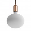 Pendant lamp with textile cable and contrasting metal details - Made in Italy