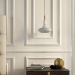 Pendant lamp with textile cable, metal details and 7cm cable clamp - Made in Italy