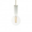 Pendant lamp with XL 16mm nautical cord  painted wood details - Made in Italy