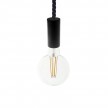 Pendant lamp with XL 16mm nautical cord  painted wood details - Made in Italy