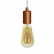 Pendant lamp with textile cable and satin metal details - Made in Italy