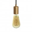 Pendant lamp with textile cable and satin metal details - Made in Italy