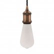 Pendant lamp with twisted textile cable and aluminium lamp holder - Made in Italy