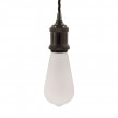 Pendant lamp with twisted textile cable and aluminium lamp holder - Made in Italy