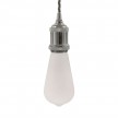 Pendant lamp with twisted textile cable and aluminium lamp holder - Made in Italy