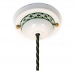 Pendant lamp with twisted textile cable and hand decorated ceramic details - Made in Italy