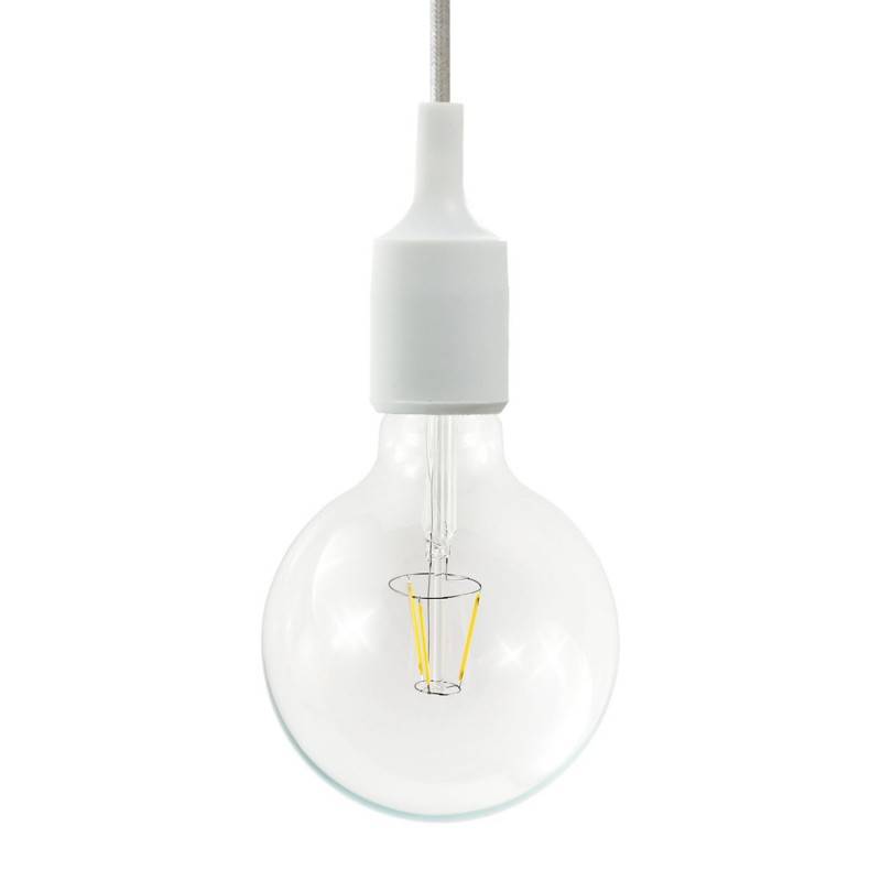 Pendant lamp with textile cable and silicone details - Made in Italy - Bulb included