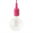 Pendant lamp with textile cable and silicone details - Made in Italy - Bulb included