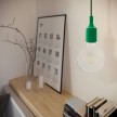 Pendant lamp with textile cable and silicone details - Made in Italy - Bulb included