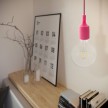 Pendant lamp with textile cable and silicone details - Made in Italy - Bulb included