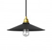 Pendant lamp with textile cable, Swing lampshade and metal details - Made in Italy