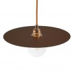 Pendant lamp with textile cable, metal details and oversized Ellepi lampshade - Made in Italy