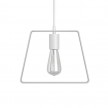 Pendant lamp with textile cable, Duedì Base lampshade and metal details - Made in Italy