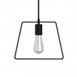 Pendant lamp with textile cable, Duedì Base lampshade and metal details - Made in Italy