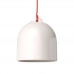 Pendant lamp with textile cable and lampshade Bell M in ceramic - Made in Italy