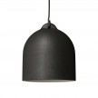 Pendant lamp with textile cable and lampshade Bell M in ceramic - Made in Italy