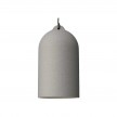 Pendant lamp with textile cable and Bell XL ceramic lampshade - Made in Italy