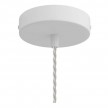 Pendant lamp with textile cable, Diamond cage lampshade and metal details - Made in Italy