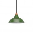 Pendant lamp with textile cable, Bistrot lampshade and metal details - Made in Italy