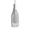 Pendant lamp with textile cable, Magnum bottle lampshade and metal details - Made in Italy