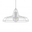 Pendant lamp with textile cable, Sonar lampshade and metal details - Made in Italy