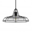 Pendant lamp with textile cable, Sonar lampshade and metal details - Made in Italy