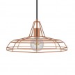 Pendant lamp with textile cable, Sonar lampshade and metal details - Made in Italy