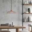 Pendant lamp with textile cable, Sonar lampshade and metal details - Made in Italy